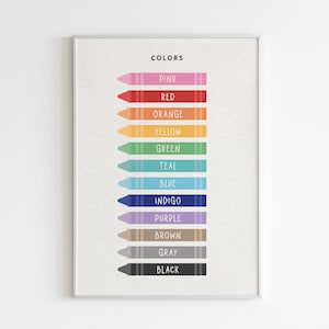 Crayon Colors Educational Print: Montessori Homeschool Decor (Digital Download)