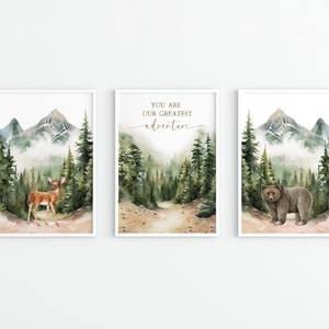 Woodland Nursery Art Print Set: Greatest Adventure, Forest Animals (Digital Download)