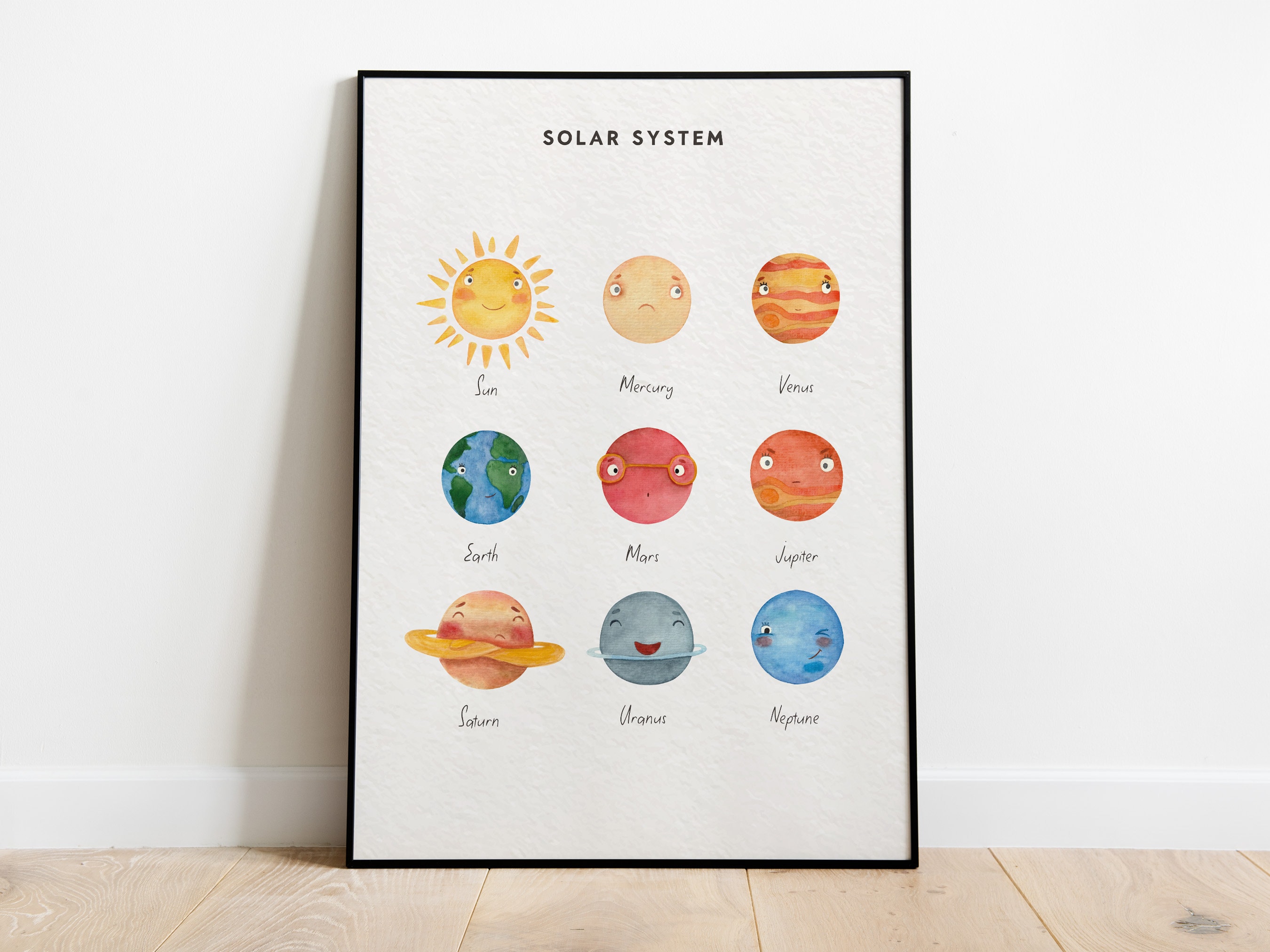 Solar System Print, Space Poster, Educational Poster, Kids Room Decor ...
