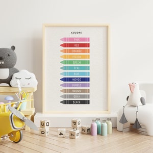 Crayon Colors Educational Print: Montessori Homeschool Decor (Digital Download) image 2
