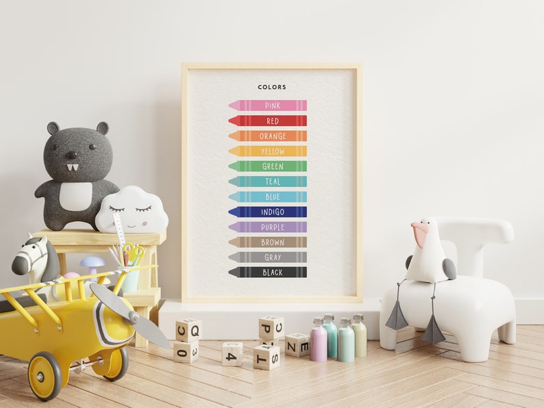 Crayon Colors Educational Print: Montessori Homeschool Decor (Digital Download) image 2