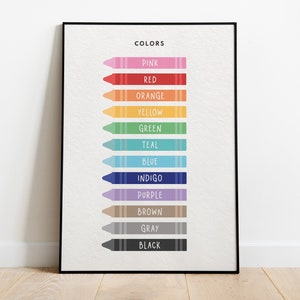 Crayon Colors Educational Print: Montessori Homeschool Decor (Digital Download) image 4