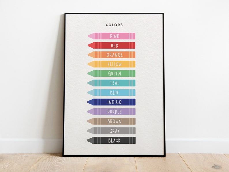 Crayon Colors Educational Print: Montessori Homeschool Decor (Digital Download) image 4