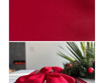 Red Medium weight 100% Linen Fabric, Premium European quality, Natural, Softened, For clothes