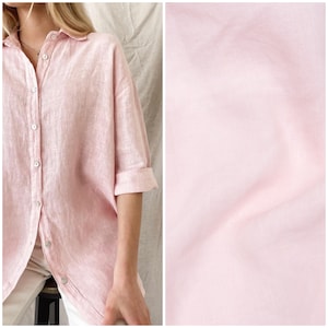 Dusty pink Medium weight 100% Linen Fabric, Premium European quality, Natural, Softened, For clothes