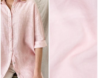 Dusty pink Medium weight 100% Linen Fabric, Premium European quality, Natural, Softened, For clothes