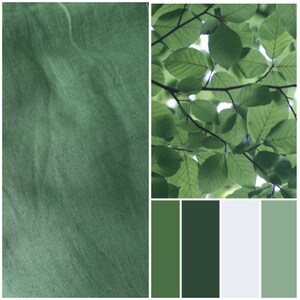 Basil green Medium weight 100% Linen Fabric, Premium European quality, Natural, Softened, For clothes
