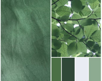 Basil green Medium weight 100% Linen Fabric, Premium European quality, Natural, Softened, For clothes