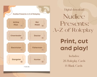 Nudiee Presents: A-Z of Roleplay Card Game | Sex Fetish Game | Perfect Couples Bedroom Challenge | Instant Download