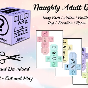 Printable Couples Sex Dice Game | Naughty Adult Dice for Bedroom Fun | Instant Download PDF