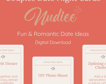 Printable Couples Date Night Idea Cards | Fun & Romantic Date Ideas | Instant Download PDF