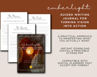 Guided Writing Journal: Self-Discovery Workbook, Goal Planner (PDF Download, US Letter Size)