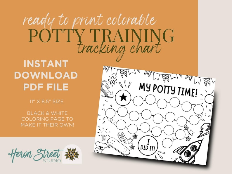 Potty Tracking System Potty Time! Kids Rocket Potty Training Tracker Spaceship Printable ...