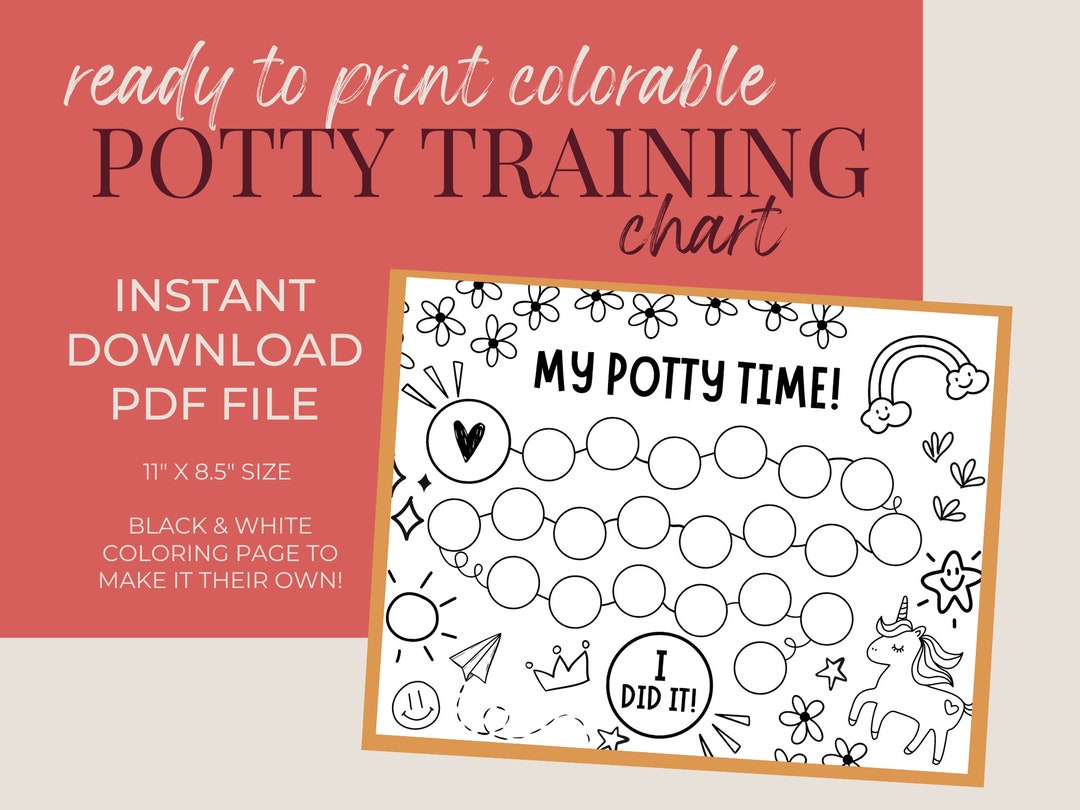 Potty Time Kids Potty Training Tracker Printable PDF File Etsy