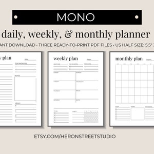 Week at a Glance, Weekly Planner,weekly Goals,happy Planner,week Overview,  Bullet Journal,bullet Planner,desk Planner,weekly Schedule 