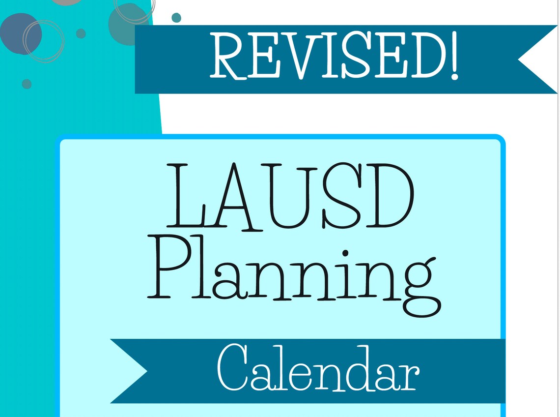 Revised LAUSD 20222023 Academic Planner Calendar Etsy