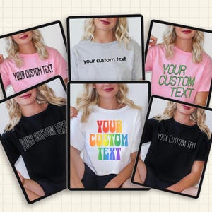 Custom Text Cropped Shirt, Personalized Crop T-Shirt, Custom Quote, Text Print Shirt, Custom Name Shirt, Your Text Here, Custom Message Tee