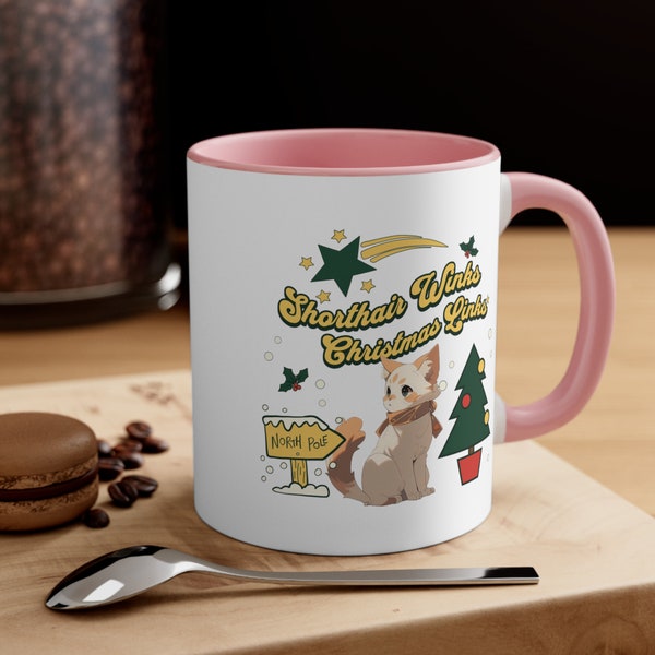 Christmas Exotic Shorthair Cat Mug, Xmas Shorthair Cup, Cat Lovers Mug, Holiday Exotic Shorthair Coffee Cup, Festive Shorthair Drinkware