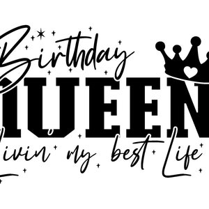 Birthday Queen svg, Birthday Queen svg archivos de corte, Girls birthday svg, Birthday svg, Birthday svg files