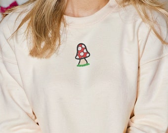 Embroidered Mushroom Sweatshirt: Custom Botanist Crewneck