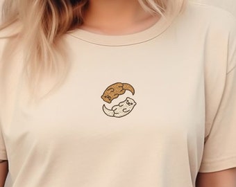Embroidered Otters Yin Yang Shirt: Comfort Colors Tee, Animal Lover Gift