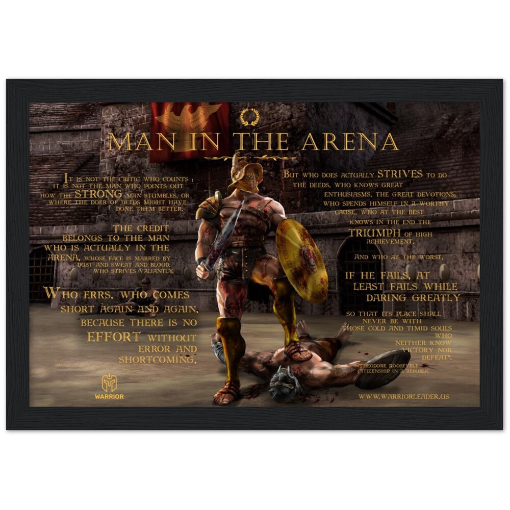 Man in the Arena Quote FRAMED POSTER Theodore Roosevelt Print ...