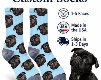 Custom Dog Face Socks - Personalized Pet Photo Socks | Dog Mom Gift, Dog Dad Gift, Funny Dog Lover Socks