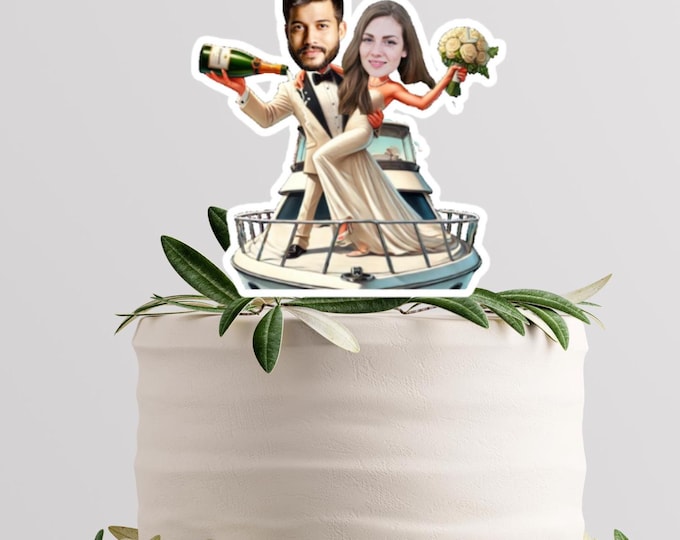 Custom Wedding Cake Topper, Personalized Engagement Cake Topper, Custom Cake Topper for Wedding, Anniversary Gift, Nautical wedding
