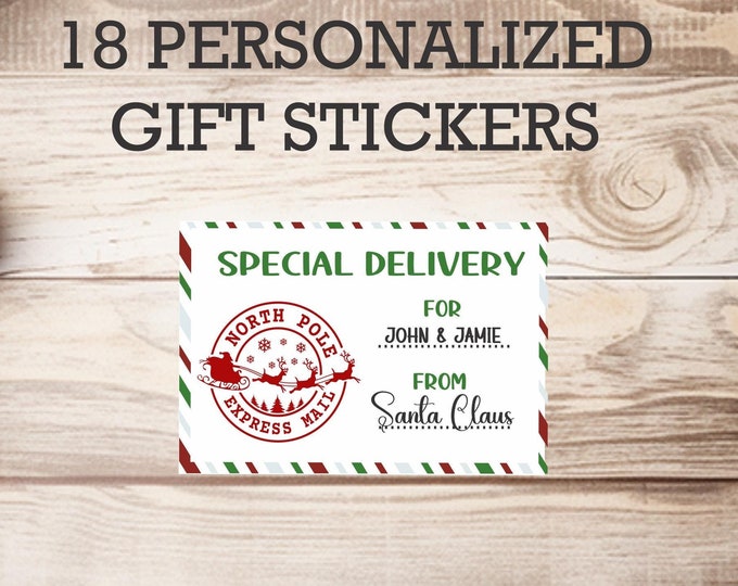 From Santa Christmas Gift Label, Christmas Gift Tags, Christmas Gift Stickers, From Santa Stickers, kids Christmas stickers