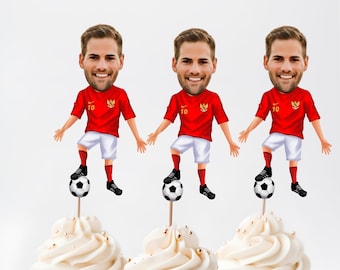 Custom Soccer  Cupcake Toppers - Custom Birthday Party Cupcake Toppers, Soccer Toppers, Cake Muffin Topper, Cupcake Topper, soccer lover