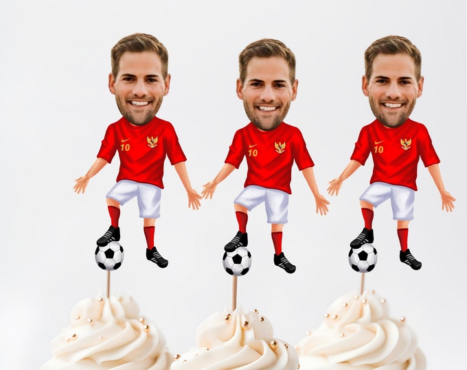 Custom Soccer  Cupcake Toppers - Custom Birthday Party Cupcake Toppers, Soccer Toppers, Cake Muffin Topper, Cupcake Topper, soccer lover
