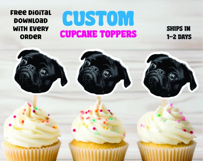 custom cupcake toppers, cupcake toppers, custom photo cupcake toppers, custom face cupcake toppers, face on a stick, party decorations,