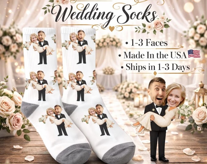 Personalized Face Wedding Socks: Custom Photo Groomsmen Gift
