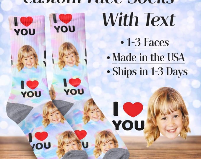 Personalized Face Socks: Custom Photo Gift with Name or Saying