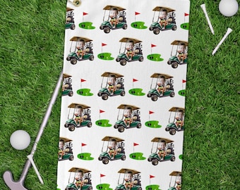 Personalized golf towels, custom picture golf towels, picture towels, customized golf towel, fathers day gift, golf towel, golf caricature