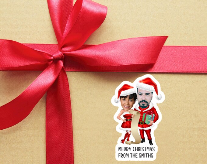 Christmas Present Face Stickers, Present Stickers, Christmas Gift Personalization, Face Sticker, Gift Face Sticker, Custom gift tags