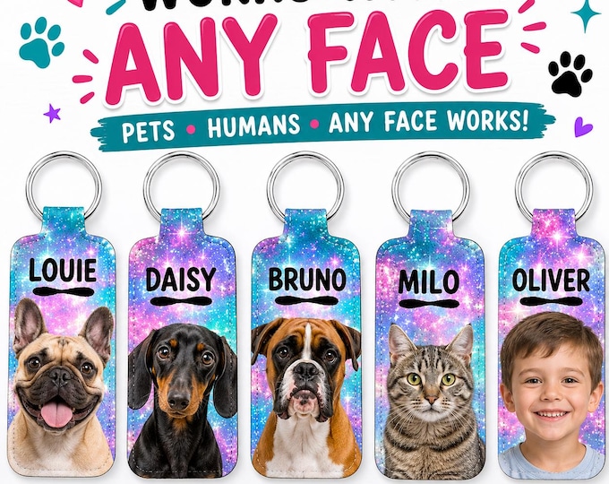 Custom Pet Photo Chapstick Holder Keychain, Personalized Dog Mom Gift, Cat Photo Keychain, Stocking Stuffer for Pet Lovers,Pet Memorial Gift
