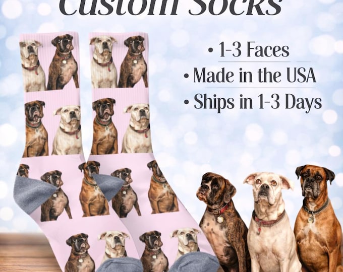 Personalized Pet Photo Socks: Custom Dog Face Gift for Animal Lovers