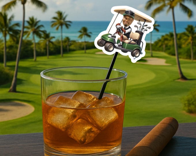 Custom Face Drink Stirrers / Custom Cocktail Stirrers / Bachelor Party Decorations / Golf Drink StirrersGolf LoverCustom Face