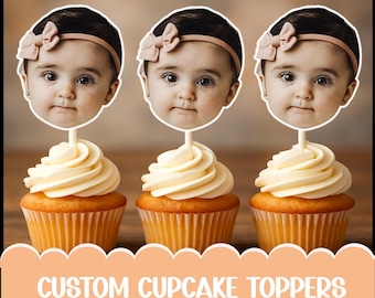 Personalized Face Cupcake Toppers: Custom Photo Party Hats