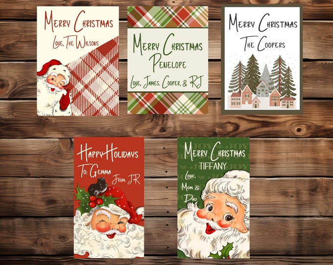 Santa Gift Tags - Christmas Gift Stickers - Gift Tag - Personalized Gift Tag - Holiday Gift Tags - Christmas Gift Tag - Kids Holiday Labels