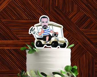 Custom Golf cake Toppers - Custom Birthday Party cake Toppers, Golf Toppers, Cake Muffin Topper,cake Topper, Golfer, golf lover