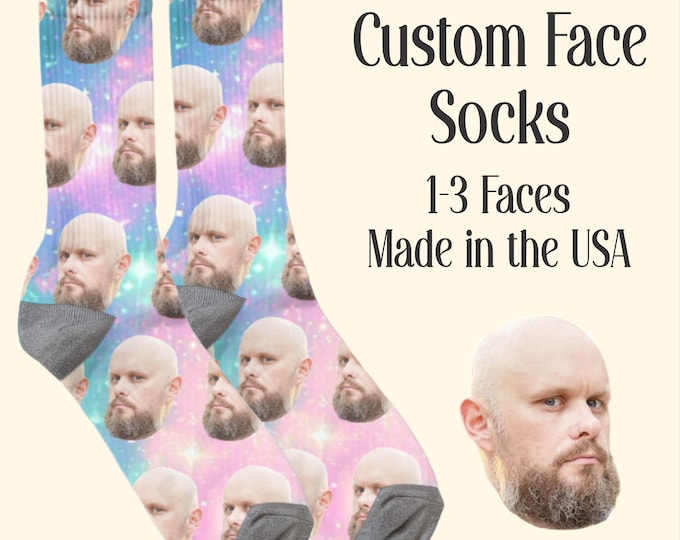 Custom Face Socks Personalized Photo Socks with Your Picture Funny Gag Gift for Friends  Custom Photo Sock Custom Printed Socks