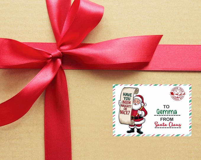 Santa Present Stickers | From Santa Stickers | Christmas Gift Stickers | Kids Christmas Stickers