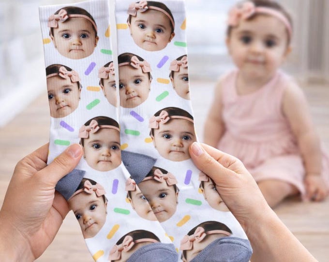 Custom Photo Socks with Face  Personalized Crew Socks Unisex