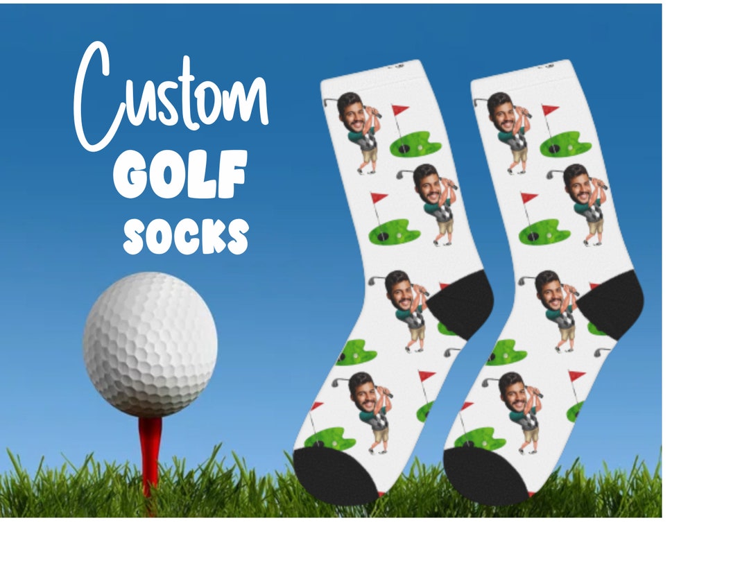 Custom Golf Socks, Custom Socks, Golf Socks, Golfer, Custom Face Socks