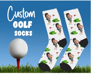 Custom Golf Socks, custom socks, golf socks, golfer, custom face socks, face socks, personalized socks, photo socks, socks with face on it