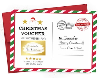 Christmas Scratch-Off Voucher, Surprise Voucher, Personalized Christmas Coupon,Experience Voucher, Xmas Scratch Card, Personalized Gift Card