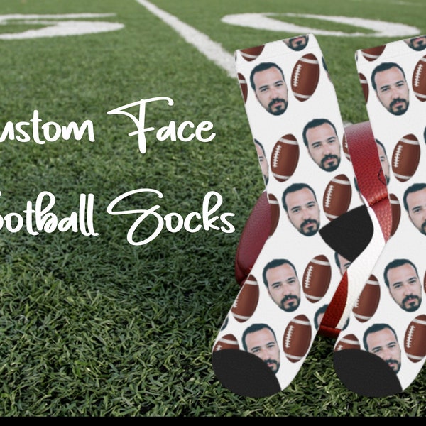 Custom Football socks, custom face socks, Football socks, face socks, photo socks, custom socks, Football,  team socks, sports socks