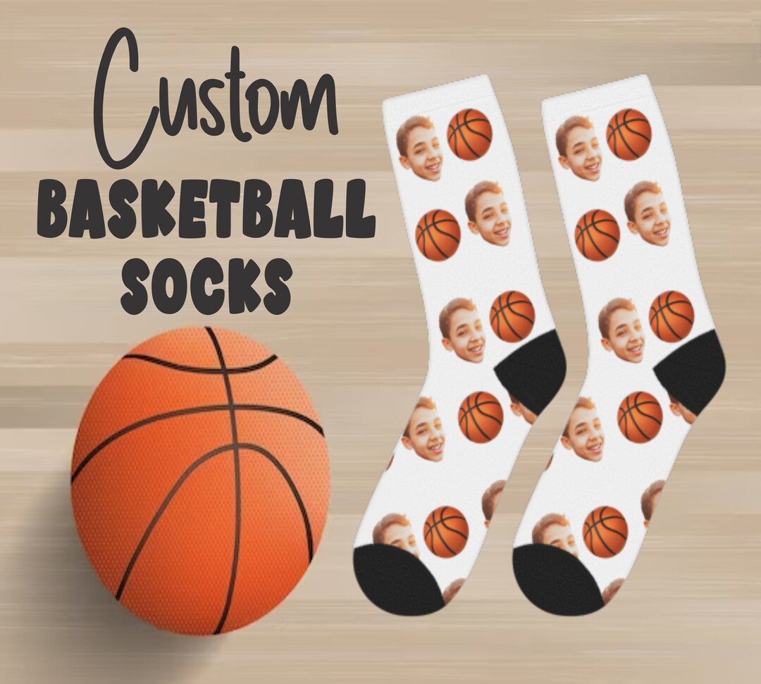 Custom Basketball Socks, Custom Face Socks, Basketball Socks, Face